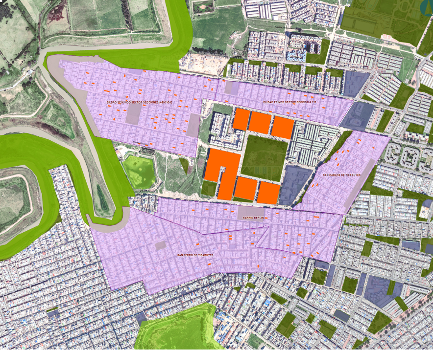 ilustración 1. localidad de suba – barrios: san pedro de tibabuyes, san carlos de tibabuyes, bilbao primer sector seccion a y b, desarrollo urbanistico residencia ciudadela cafam ii (predio los gavilanes), barrio berlin, bilbao segundo sector secciones a-b-c-d-e