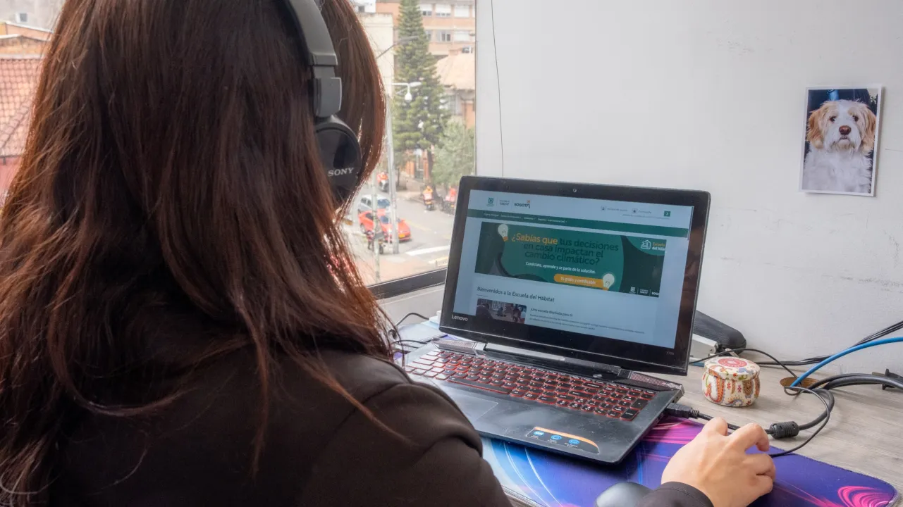 Mujer frente a un PC