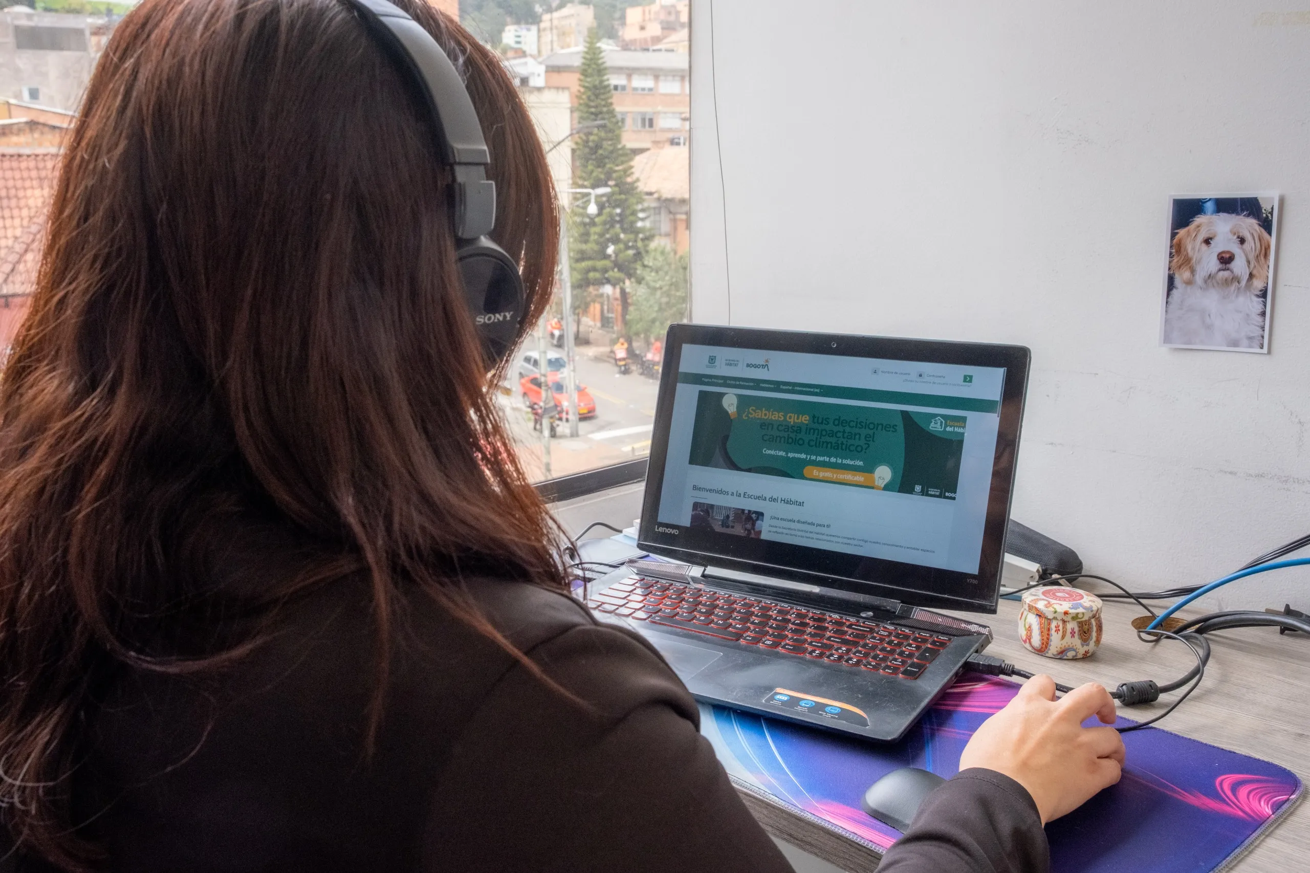 Mujer frente a un PC
