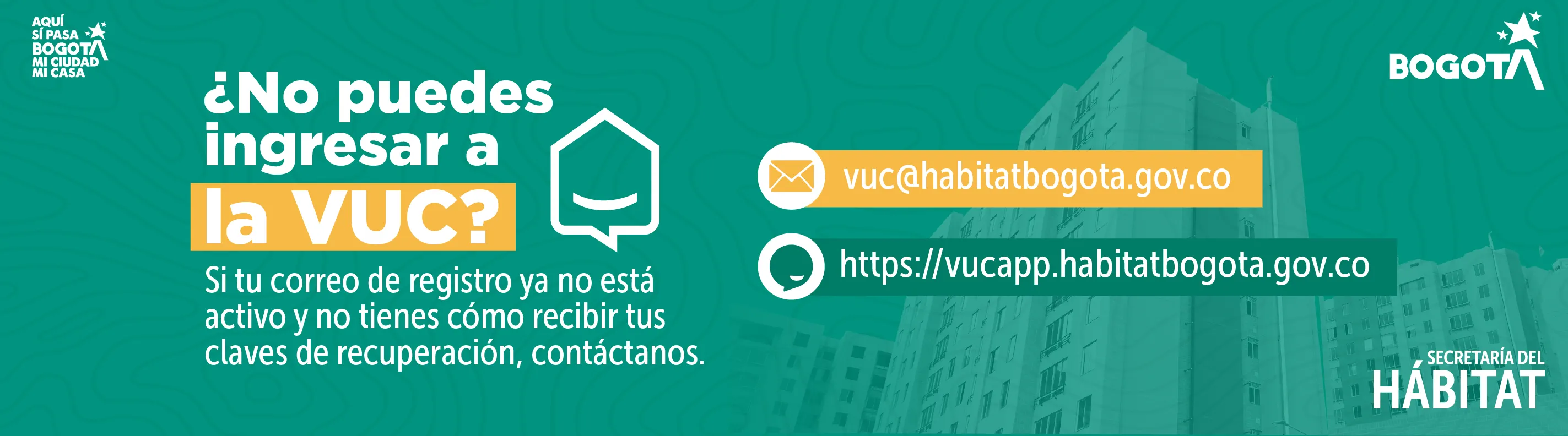 Registro de email en la VUC