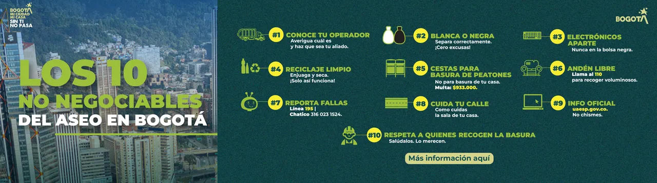 Los 10 no negociables del aseo en Bogotá